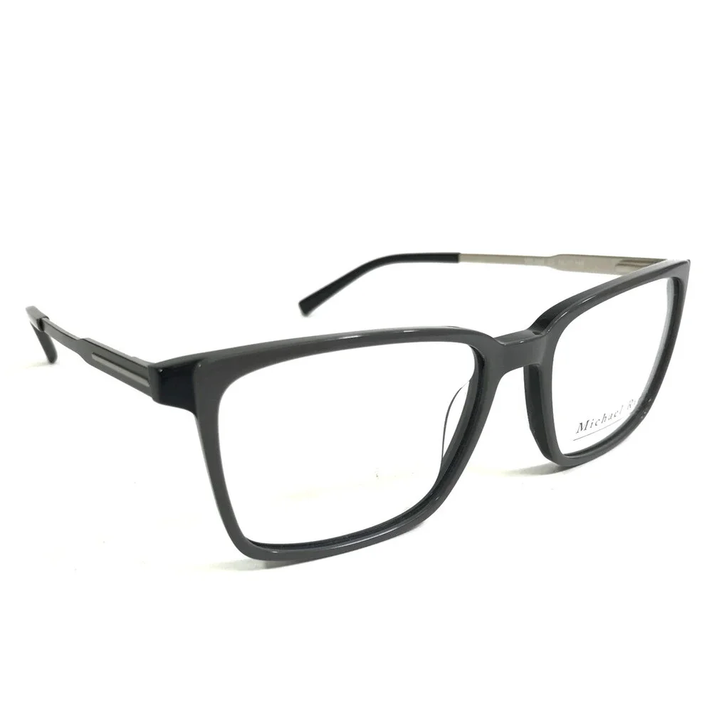 Michael Ryen Eyeglasses Frames MR-424 C3 Gray Black Silver Square 54-17-145
